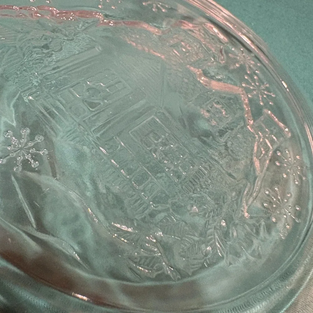 VTG 4-Arcoroc France Chalet Snow Cabin Clear Glass‎ 7.5